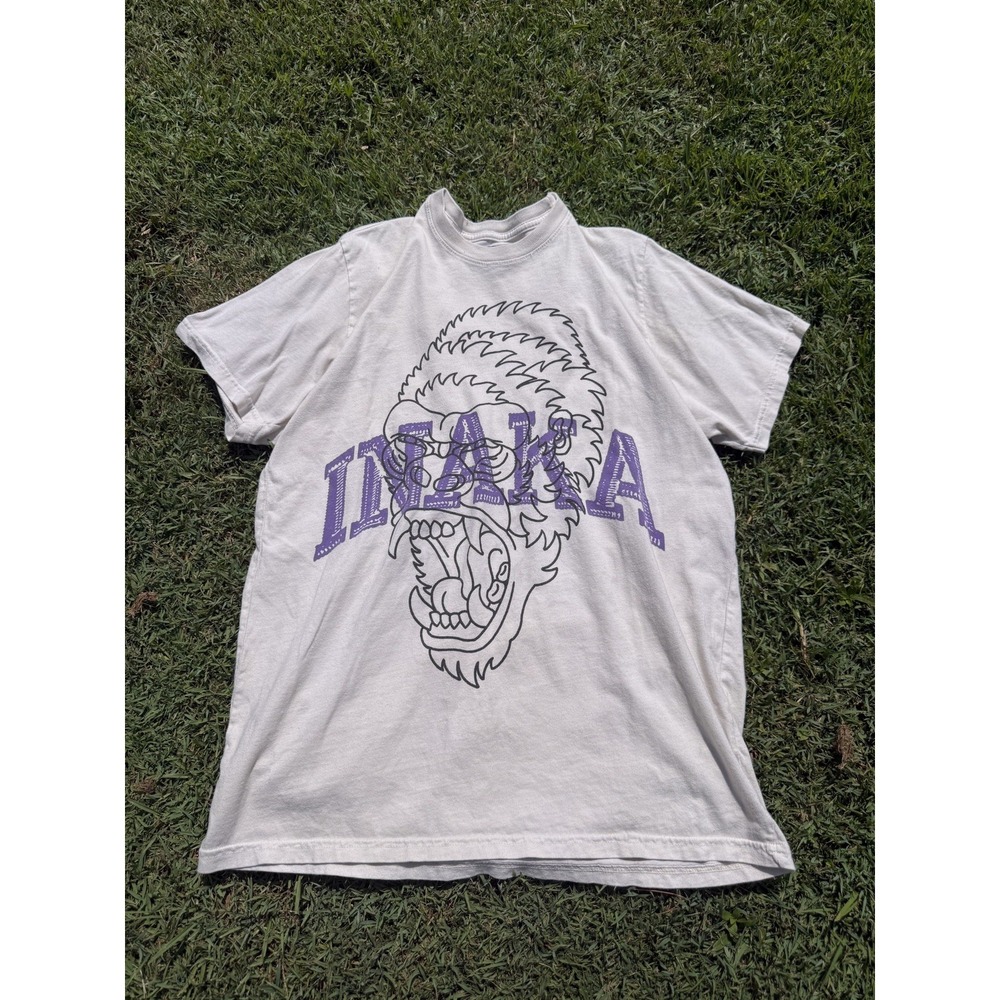 Inaka Power Gorilla T Shirt Mens Large Beige Gym Short Sleeve. Powerlifting